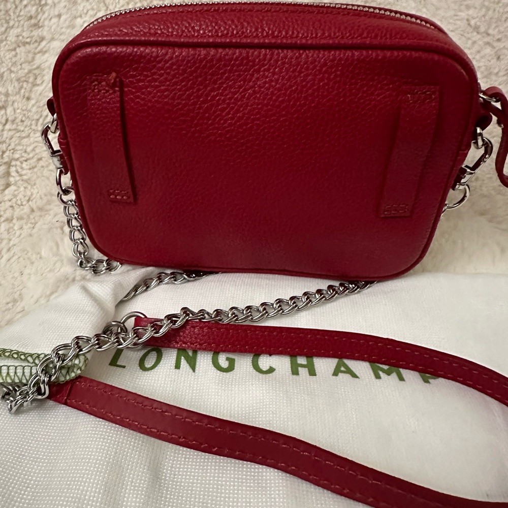 Authentic leather brand new longchamp small red Body  bag